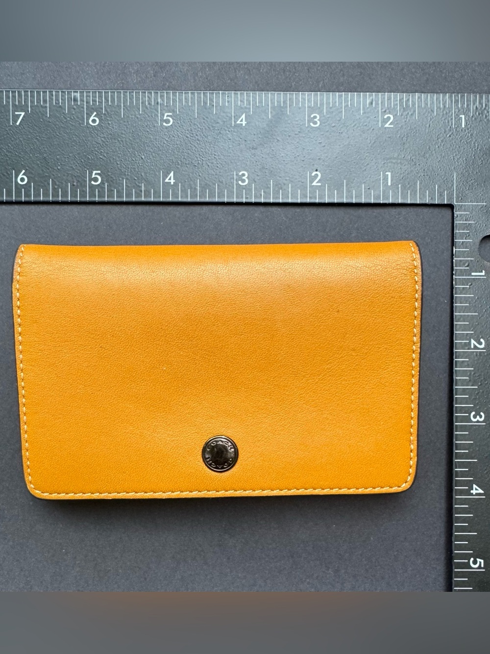 COACH Fold Over Card Case Leather Wallet